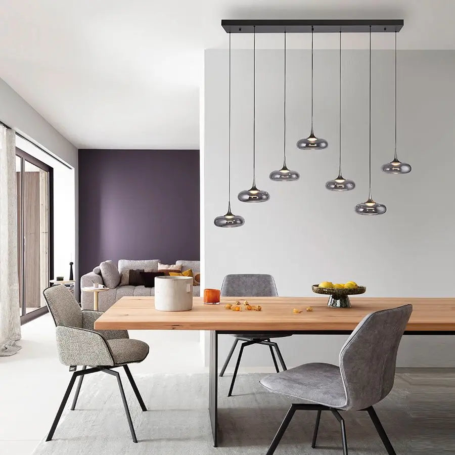 B-Ware Schöner Wohnen Pendelleuchte Hängelampe Led Posh Rauchglas Dimmbar 7 Flammig - 4043689018429