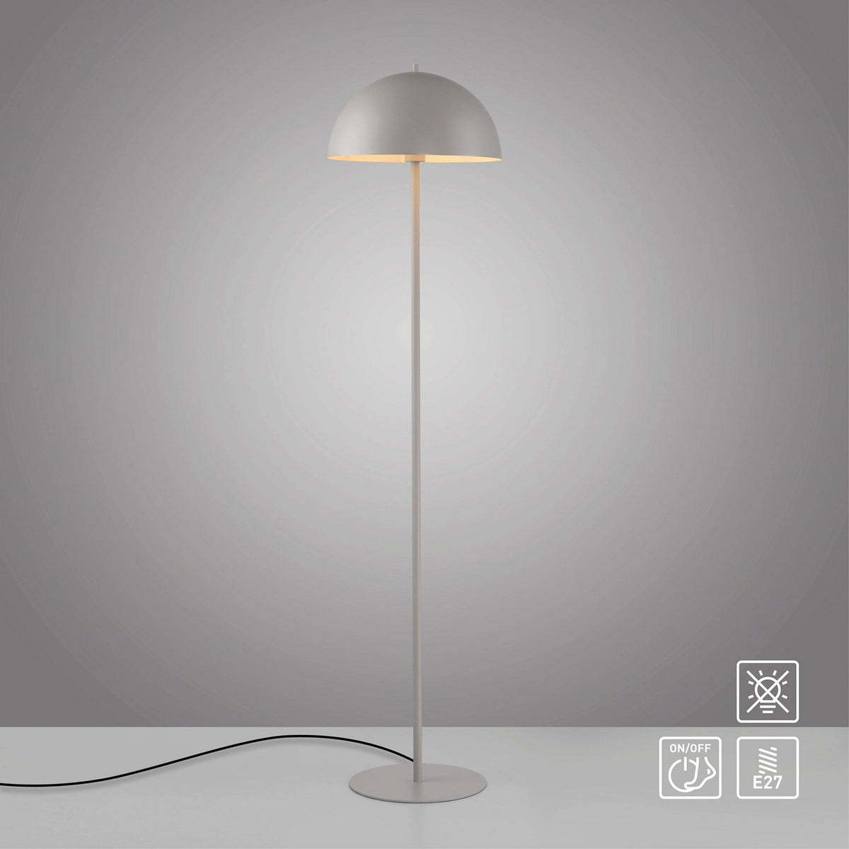 SCHÖNER WOHNEN Stehleuchte Ali LED Lampe Leuchte sand Eisen E27 155cm 38cm - 4043689017736