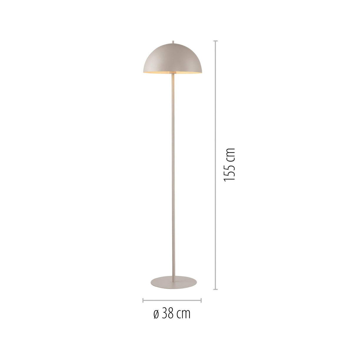 SCHÖNER WOHNEN Stehleuchte Ali LED Lampe Leuchte sand Eisen E27 155cm 38cm - 4043689017736