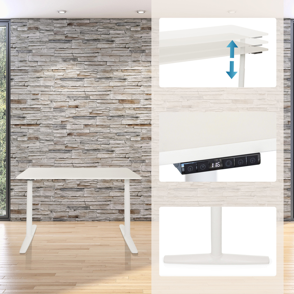 B-Ware Hjh Office Schreibtisch Elektrisch Höhenverstellbar Weiß 140x70 Arbeitsplatz - 4064323038290