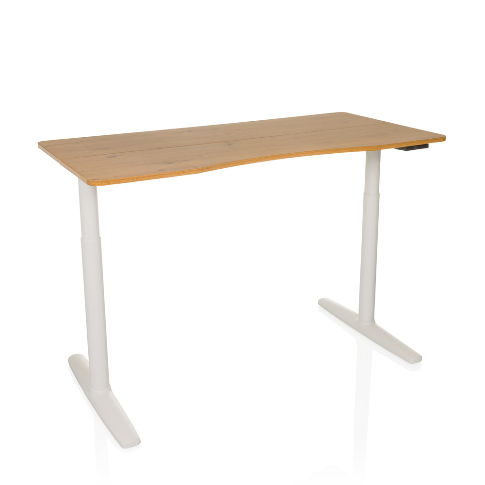 B-Ware Hjh Office Schreibtisch Arbeitsplatz Elektrisch Höhenverstellbar Eiche 140x70 - 4064323038313
