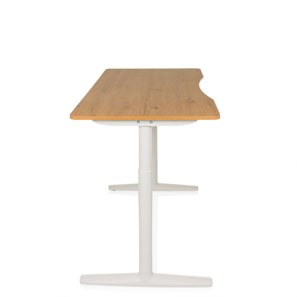 B-Ware Hjh Office Schreibtisch Arbeitsplatz Elektrisch Höhenverstellbar Eiche 140x70 - 4064323038313