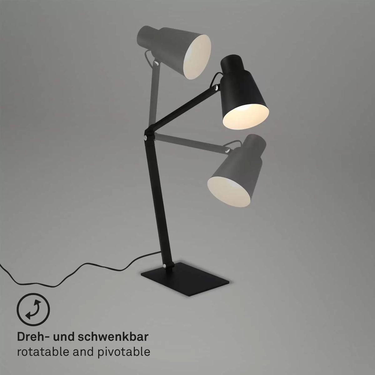 Briloner Schreibtischleuchte 7467015 Tischlampe Tischleuchte Leuchte in Schwarz - 4002707445296