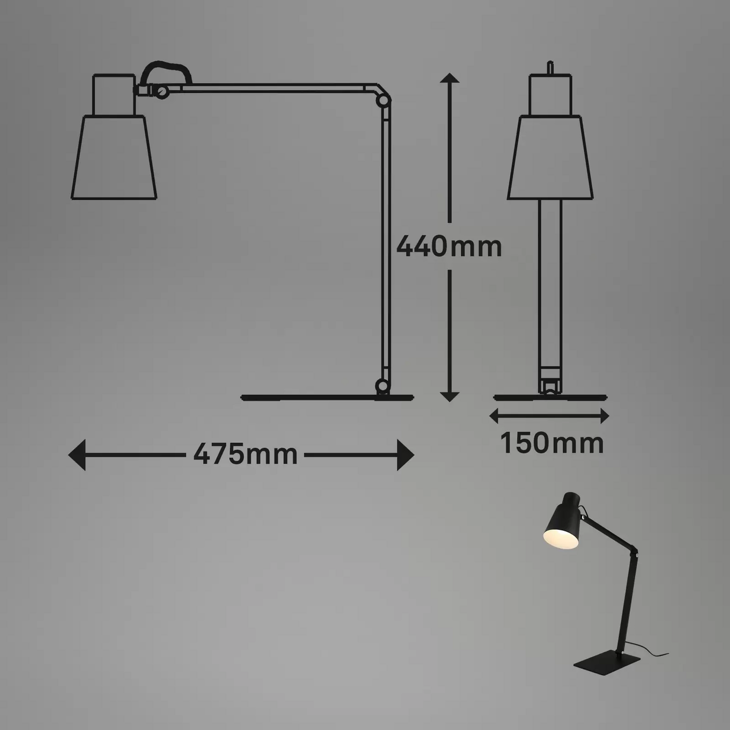 B-Ware Briloner Schreibtischleuchte 7467015 Tischlampe Tischleuchte Leuchte In Schwarz - 4002707445296