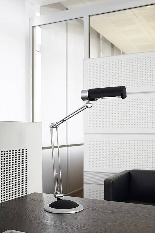 B-Ware Maul Schreibtischleuchte Schwarz Silber Energiesparlampe E27 20 W  - 4002390029919