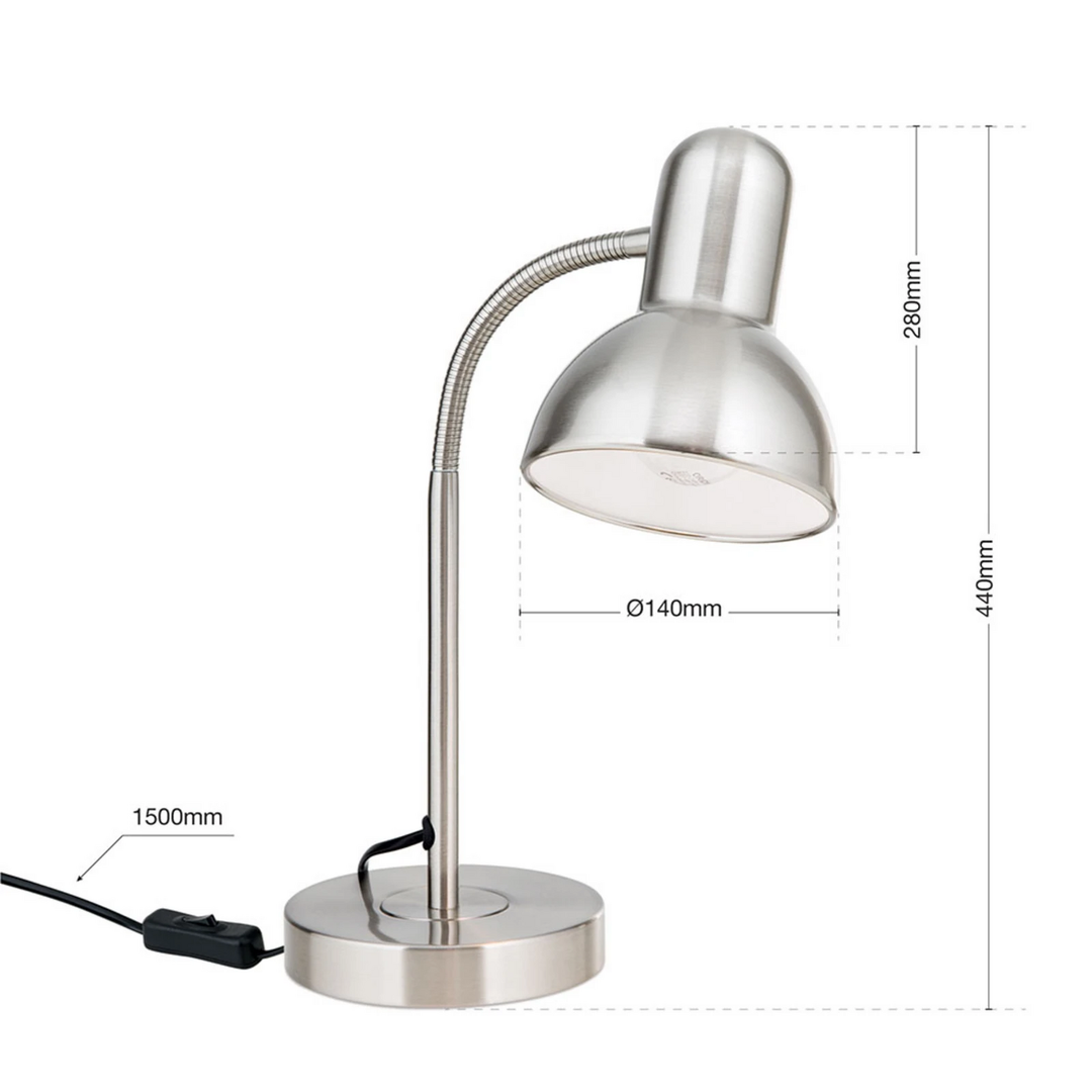 Orion Schreibtischleuchte Nemo Tischleuchte Tischlampe Leselampe Leuchte Nickel  B-Ware - 9003090270330