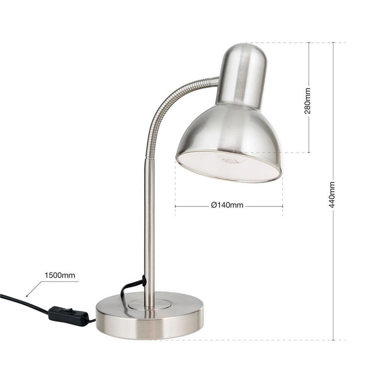 Orion Schreibtischleuchte Nemo Tischleuchte Tischlampe Leselampe Leuchte Nickel  B-Ware - 9003090270330