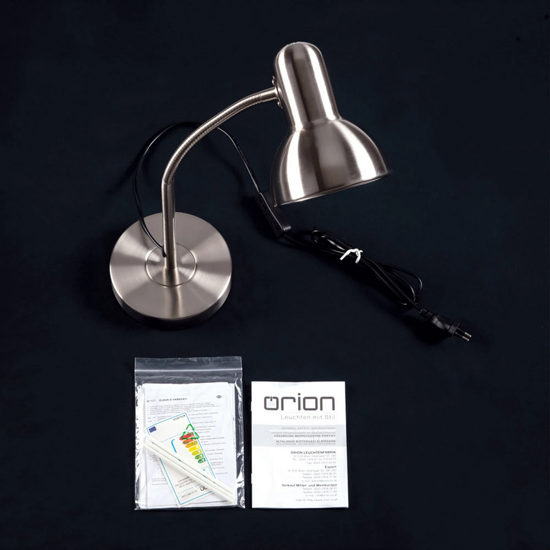 Orion Schreibtischleuchte Nemo Tischleuchte Tischlampe Leselampe Leuchte Nickel  B-Ware - 9003090270330