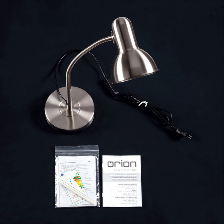 Orion Schreibtischleuchte Nemo Tischleuchte Tischlampe Leselampe Leuchte Nickel  B-Ware - 9003090270330