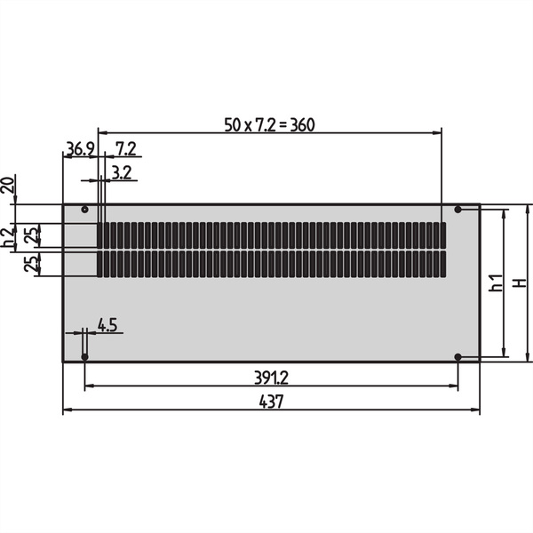 B-Ware Schroff Rückwand Platte Inpac Rückwand Belüftungsöffnungen Mehrfarbig 3 He - 4036088039768