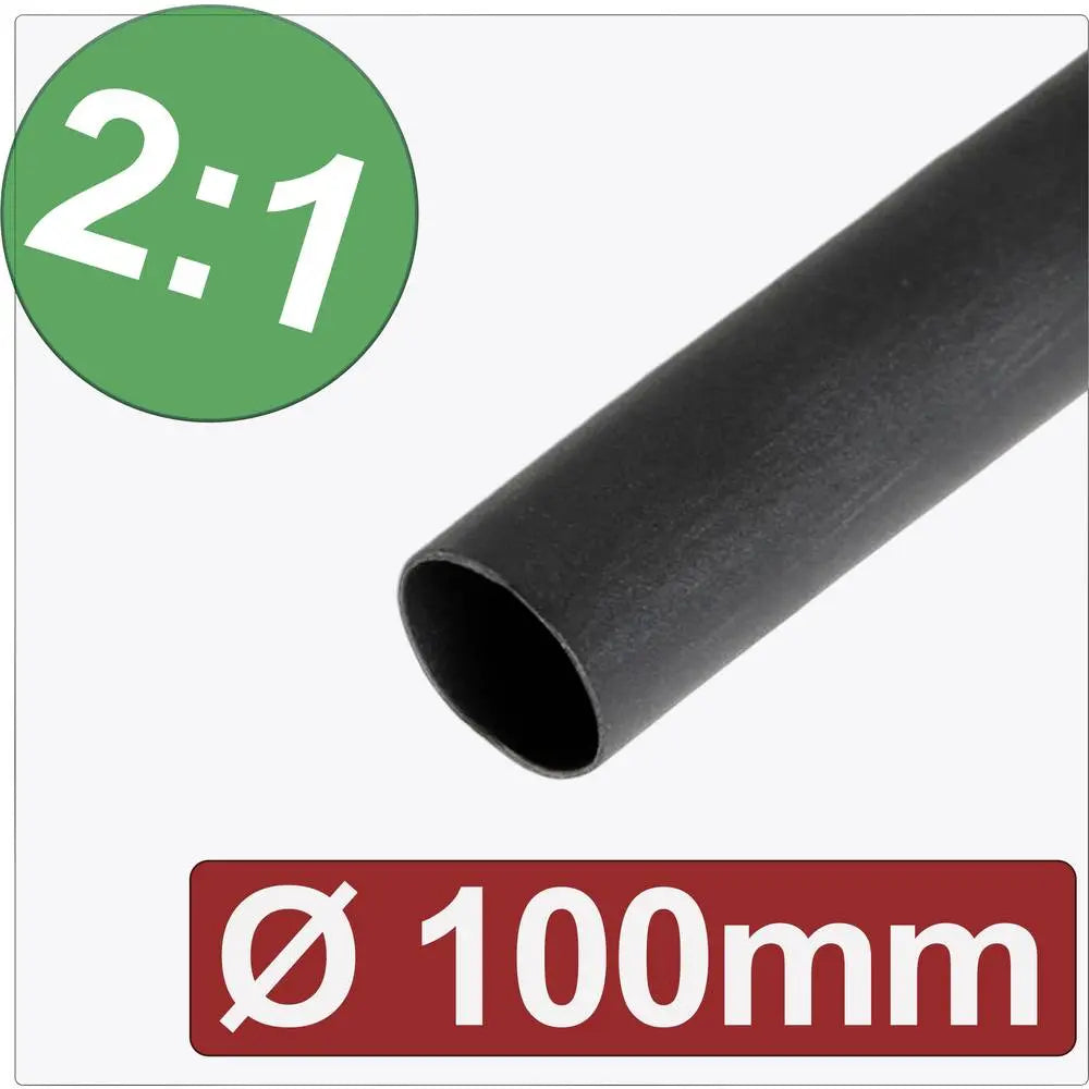 B-Ware Quadrios Schrumpfschlauch 100 Mm 2:1 Isolierschlauch Schwarz 24 Ca281 1m 12 Stück - 4260732287209