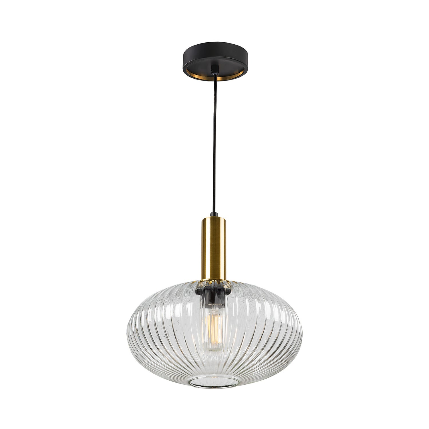 B-Ware Schuller Hängeleuchte Pendelleuchte Norma E27 Led Schwarz Transparent Glas ø30cm - 8435435334116