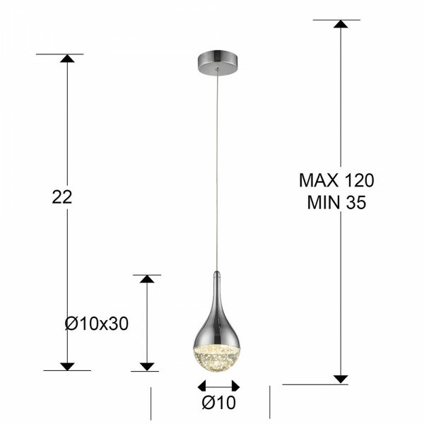 Schuller Pendelleuchte Elie Lampe Leuchte Pendelleuchte Wohnzimmerlampe 5 W Ip20 B-Ware