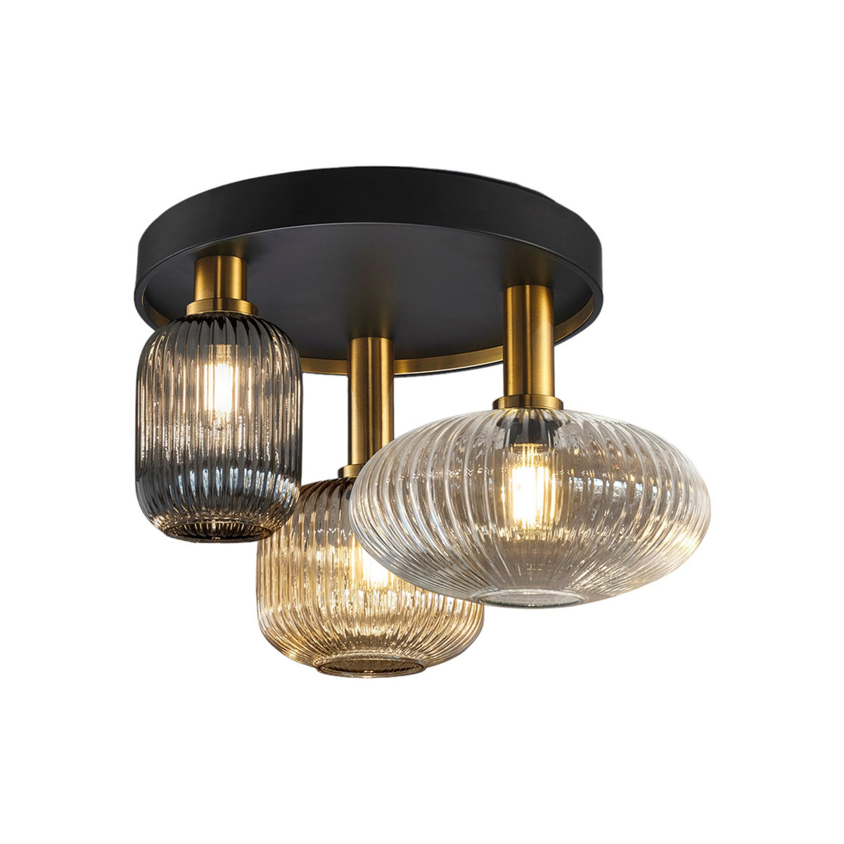 Schuller Valencia Deckenleuchte Lampe LED schwarz messing Glas 56 cm dimmbar E27 - 8435435333294