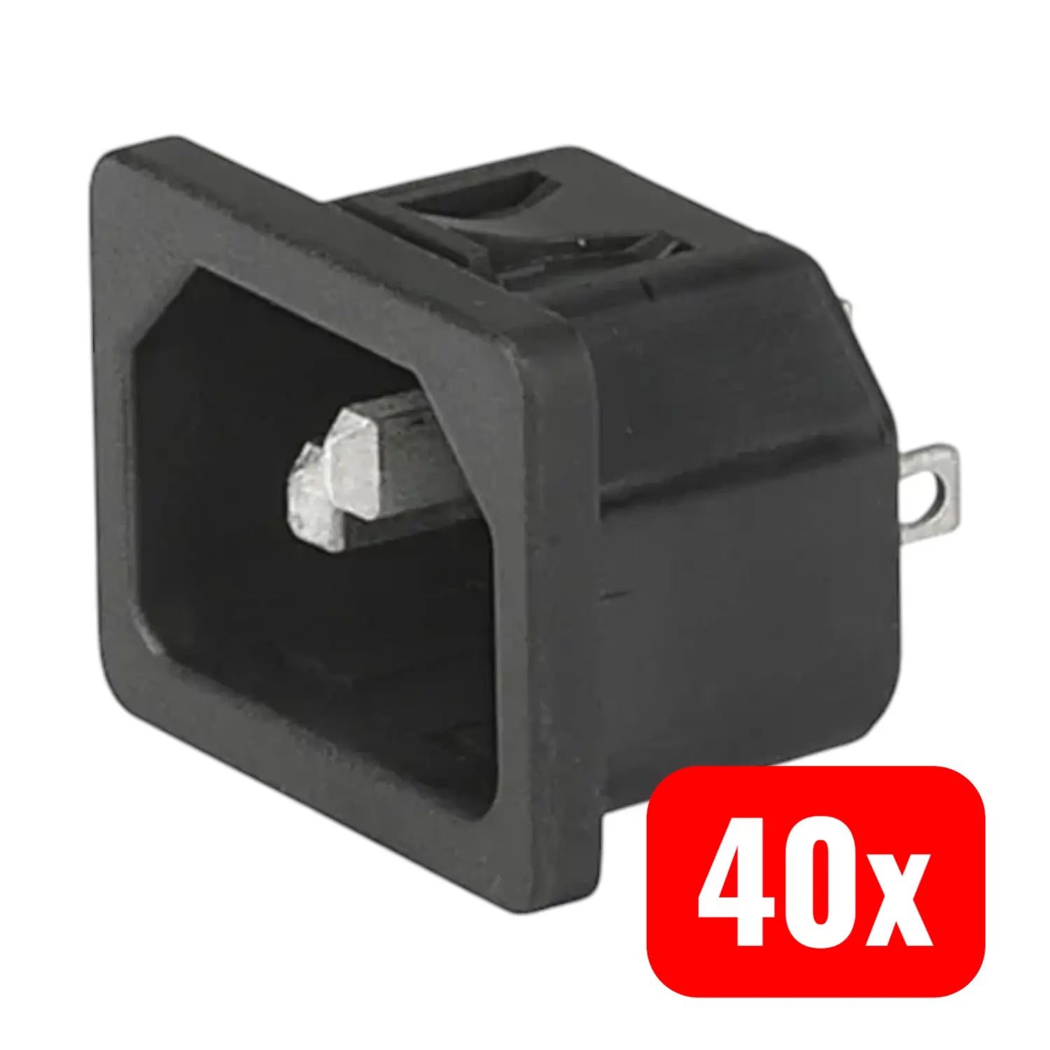 B-Ware Schurter Einbaustecker Stecker C14 Snap In Steckanschluss 3pol Schwarz 40 Stück - 4099889867640