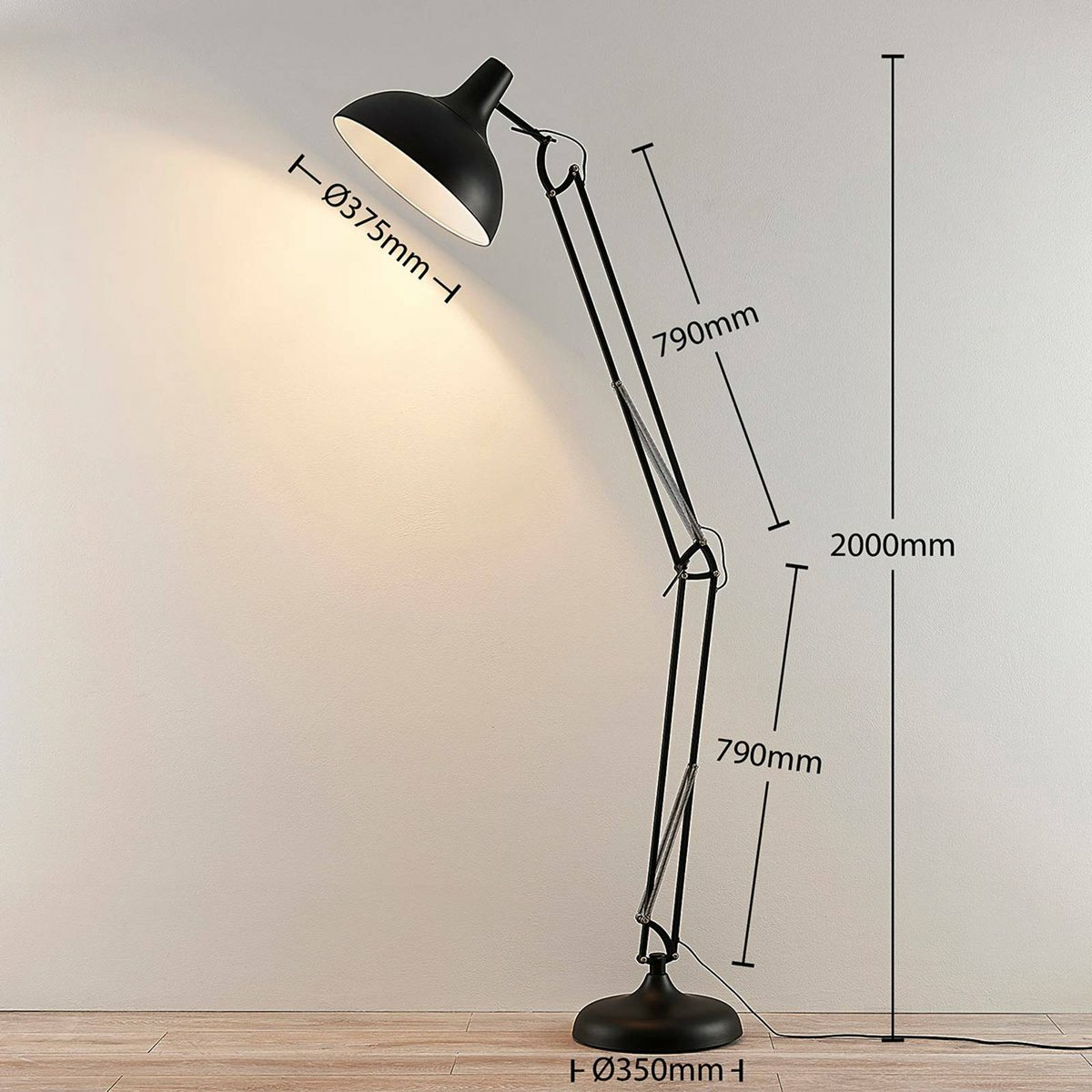 B-Ware Lindby Stehleuchte Stehlampe Lampe Leuchte Standleuchte Standlampe Schwarz - 4251096540505