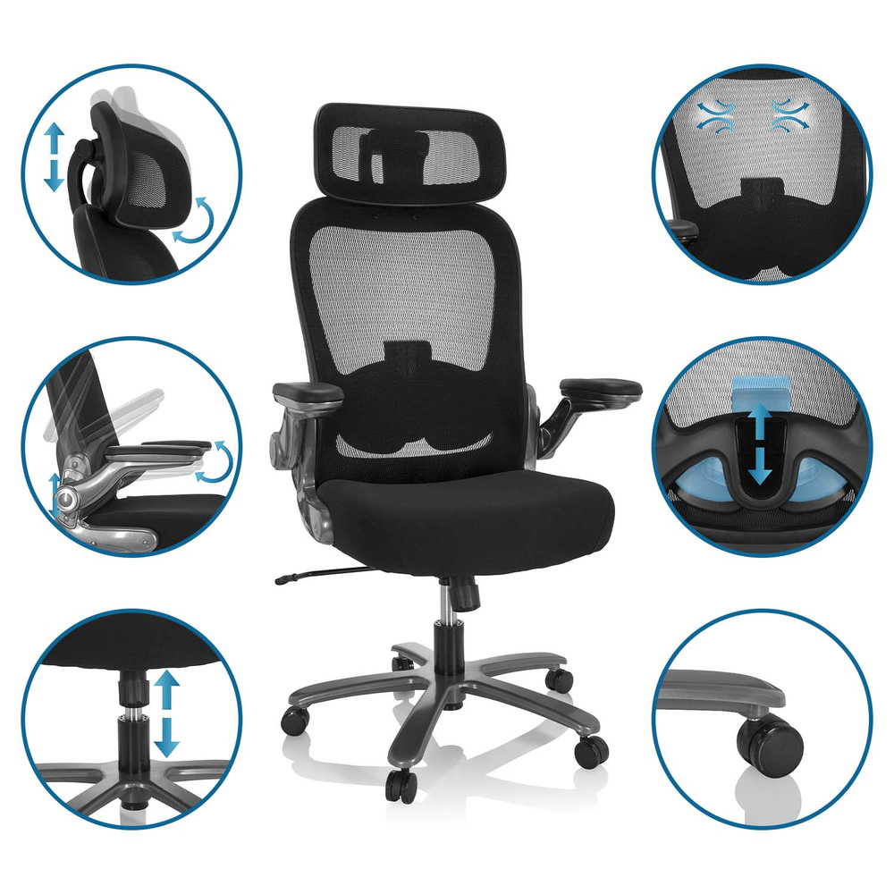 B-Ware Hjh Office Schwerlaststuhl Bürostuhl Instructor T Pro Titan Xxl Stoff Siehe Text - 4064323017202