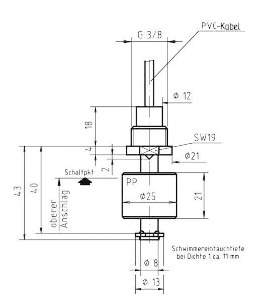 B-Ware Elobau Schwimmerschalter Pumpe Tauchpumpe 230 V/Ac 1 A 1 Schließer Ip67 1 St. - 2050001266064