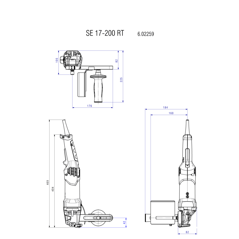 B-Ware Metabo Satiniermaschine Poliergerät Se 17 200 Rt Edelstahl Zusatzhandgriff Satin - 4007430323545