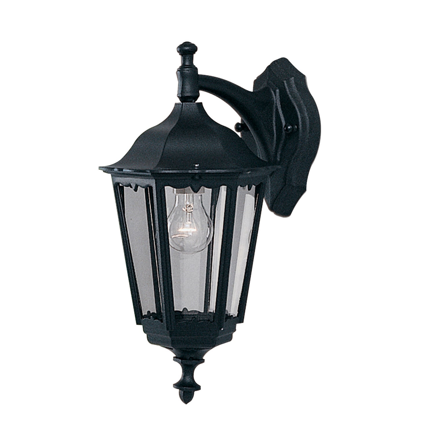 B-Ware Searchlight Wandleuchte Außen Außenlampe Laterne Alex Schwarz Aluminium Klarglas - 5013874157898