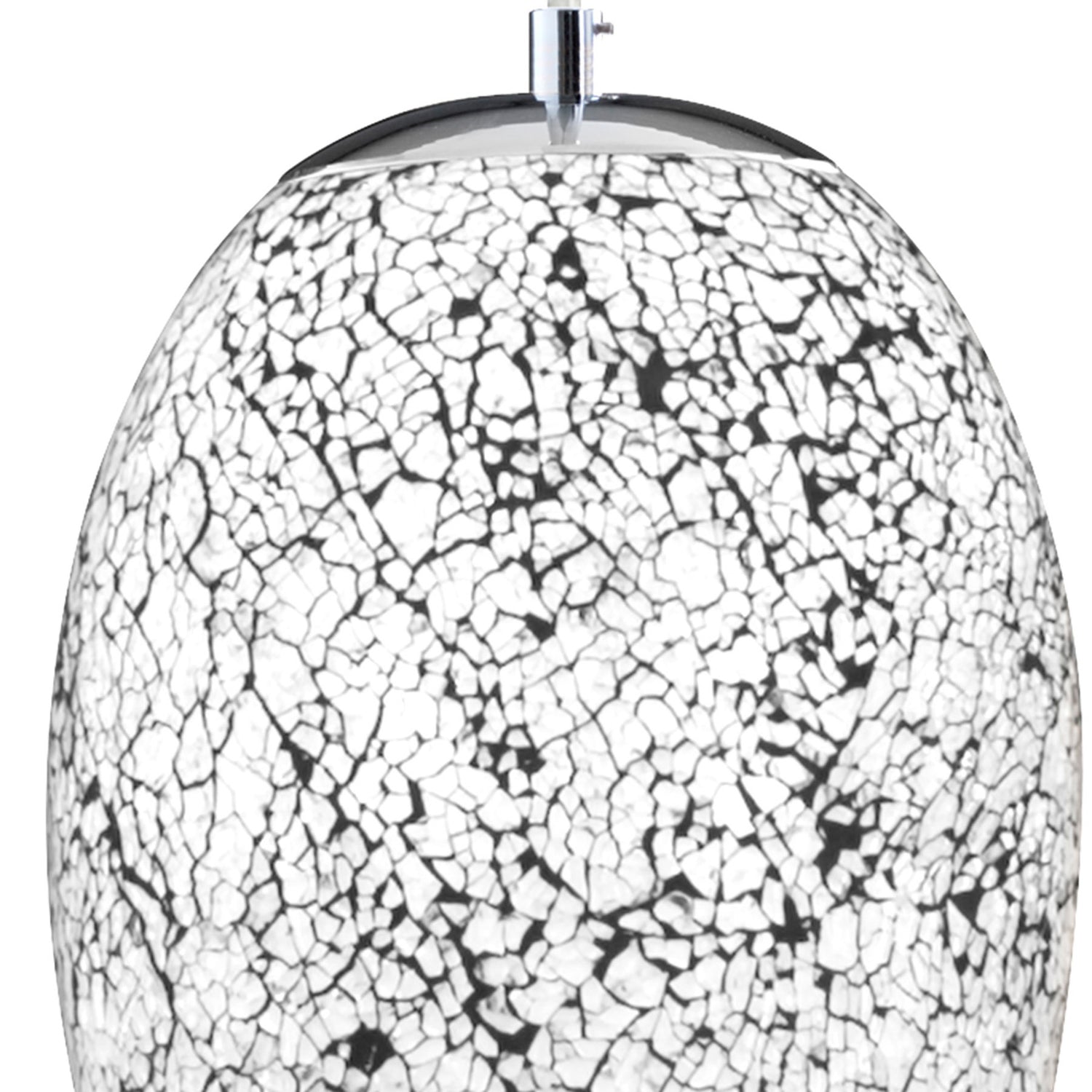 B-Ware Searchlight Hängeleuchte Pendelleuchte Crackle Glas Chrom Weiß Mosaik - 5013874360625