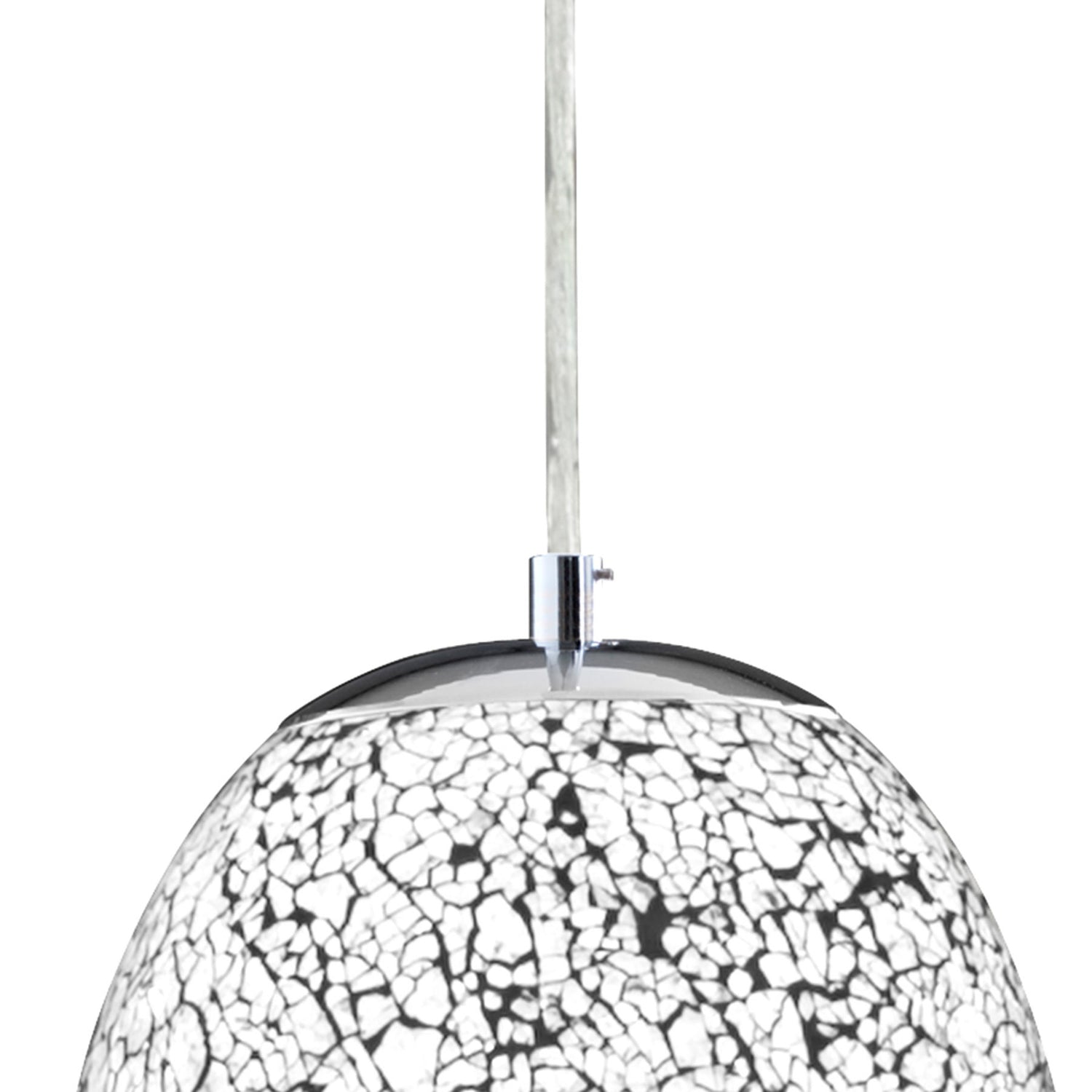 B-Ware Searchlight Hängeleuchte Pendelleuchte Crackle Glas Chrom Weiß Mosaik - 5013874360625