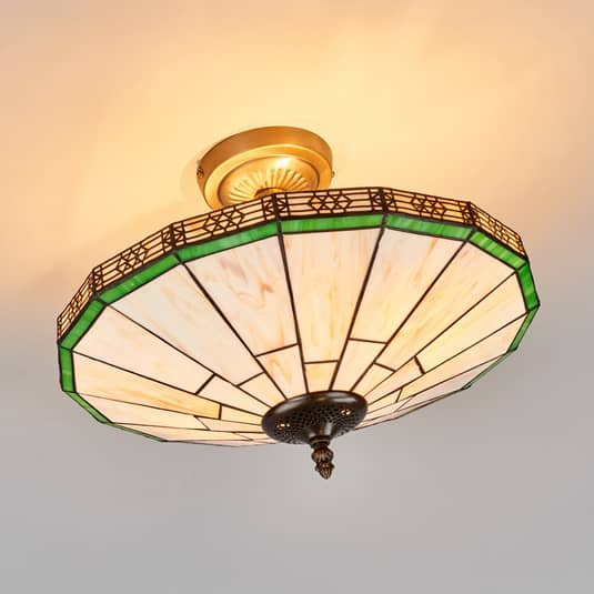 B-Ware Searchlight Deckenlampe New York Decken Lampe Deckenlicht Im Tiffany Stil E14209