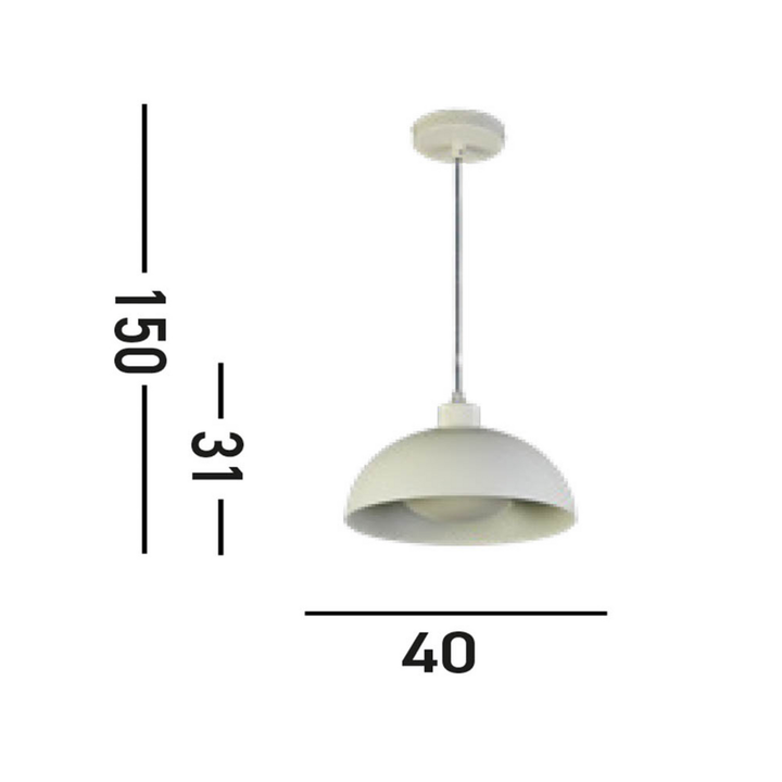 Searchlight Hängeleuchte Pendelleuchte Mars Creme Stahl 40 Cm Deckenleuchte B-Ware - 5053423274324