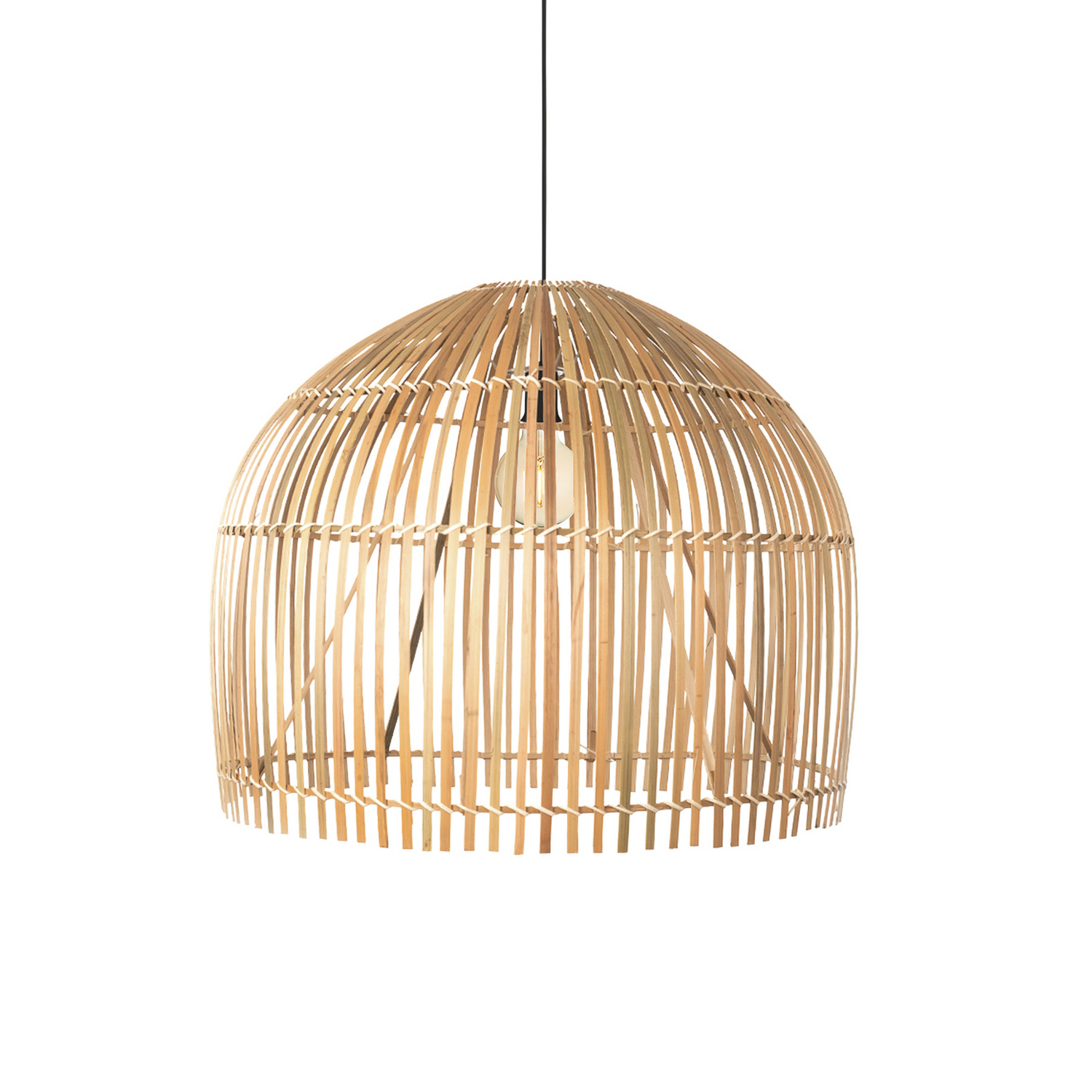 Searchlight Hängeleuchte Pendellampe Bali Bambusleuchte Holz Hell E27 ø 60 Cm    B-Ware - 5053423176987