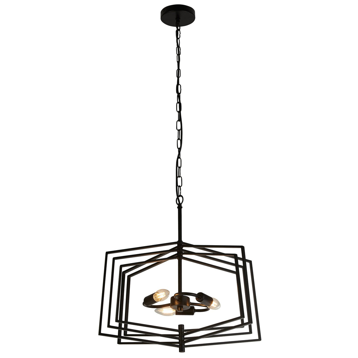 Searchlight Hängeleuchte Pendelleuchte Slinky Metall schwarz dreiflammig 50 cm - 5053423159201