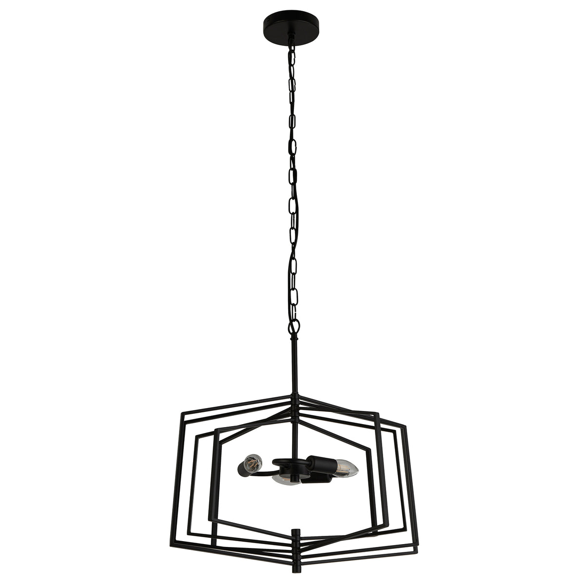 Searchlight Hängeleuchte Pendelleuchte Slinky Metall schwarz dreiflammig 50 cm - 5053423159201
