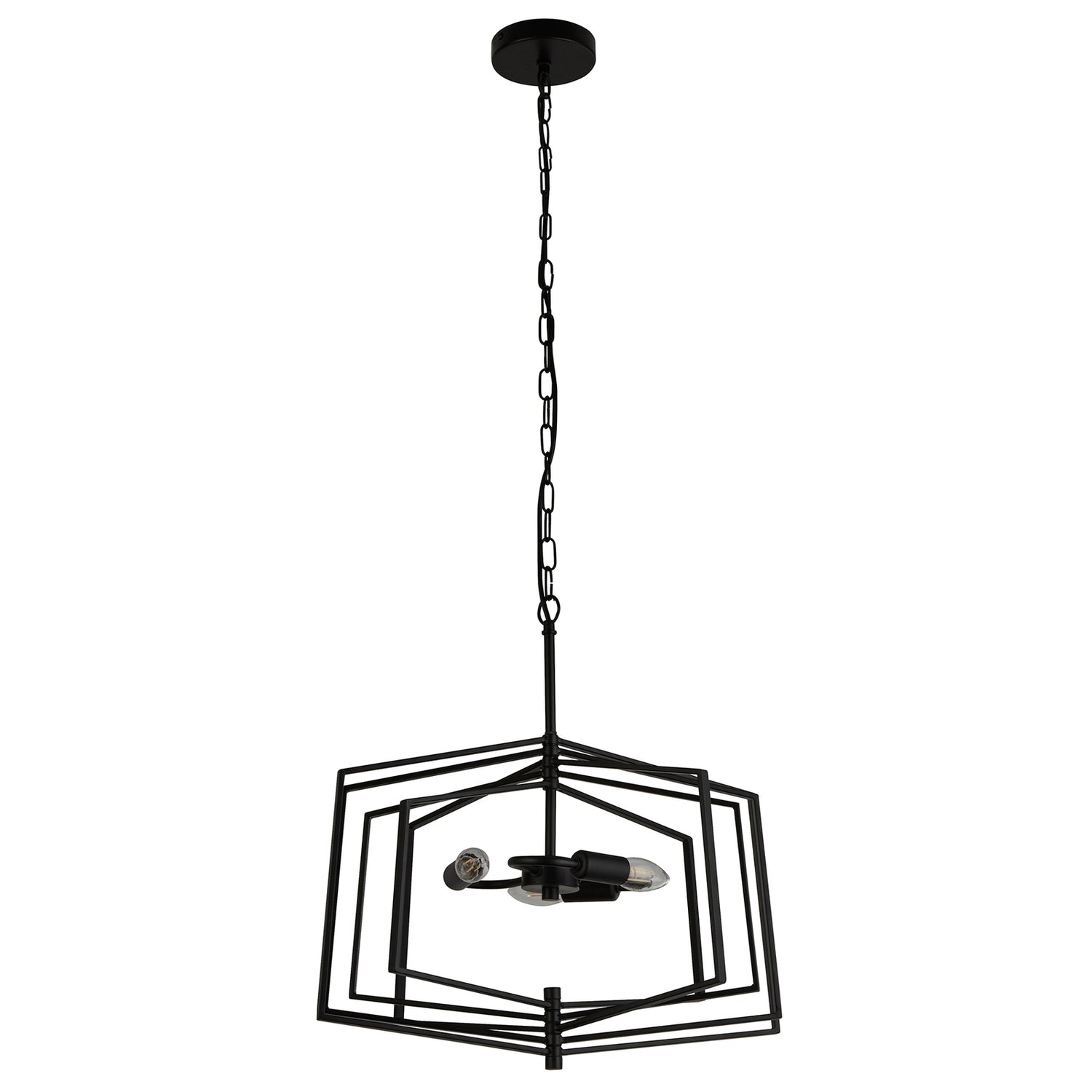 B-Ware Searchlight Hängeleuchte Pendelleuchte Slinky Metall Schwarz Dreiflammig 50 Cm - 5053423159201