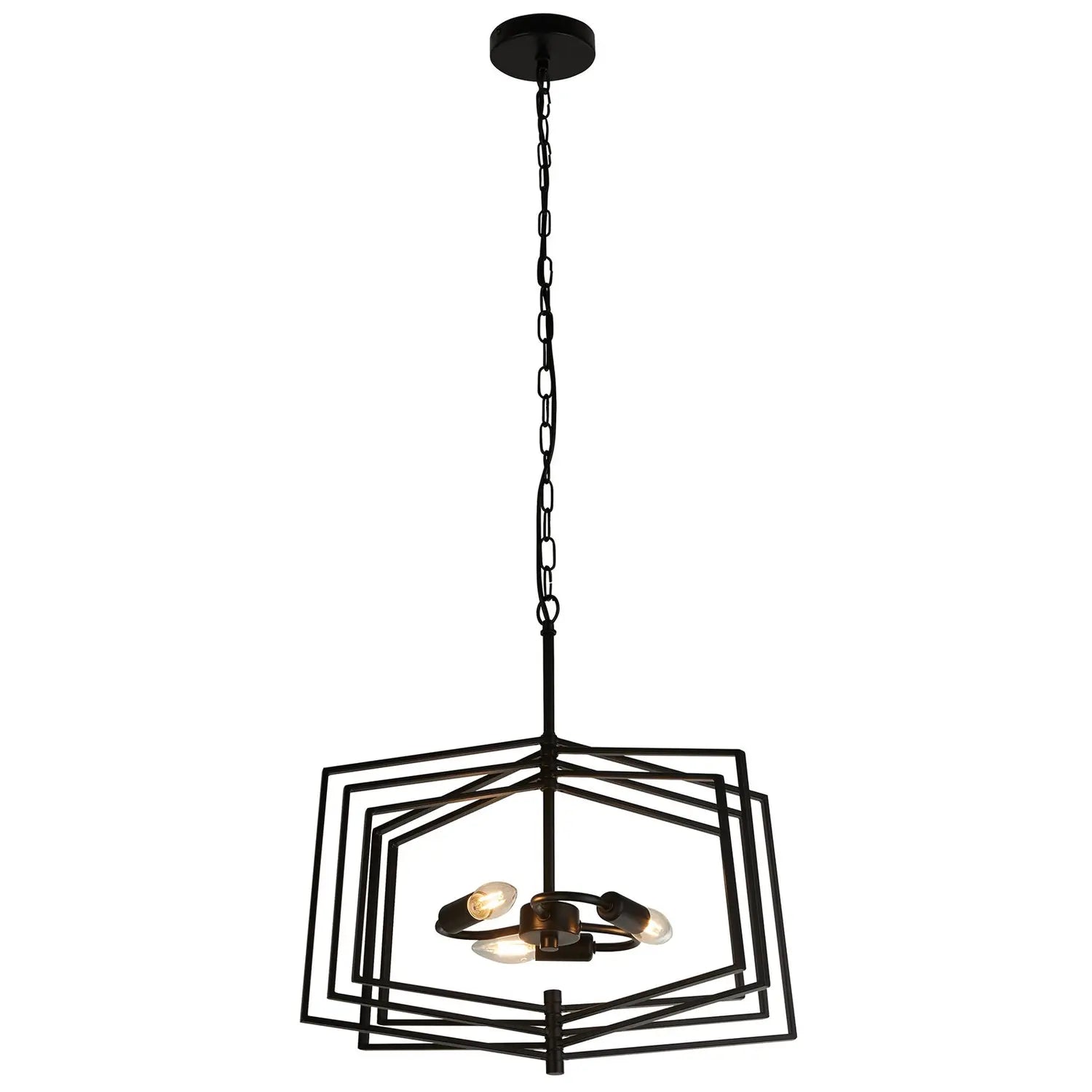 B-Ware Searchlight Hängeleuchte Pendelleuchte Slinky Metall Schwarz Dreiflammig 50 Cm - 5053423159201