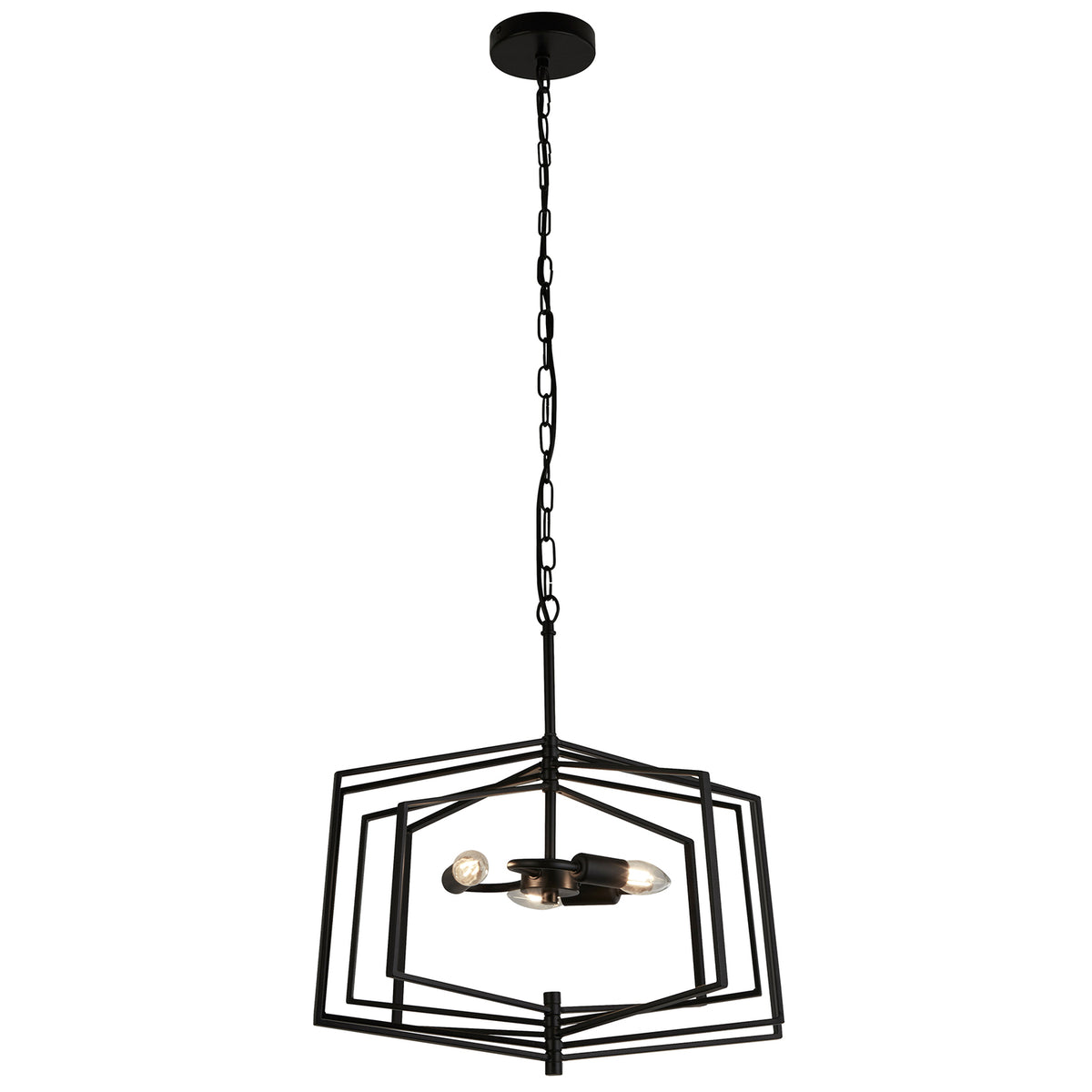 Searchlight Hängeleuchte Pendelleuchte Slinky Metall schwarz dreiflammig 50 cm - 5053423159201