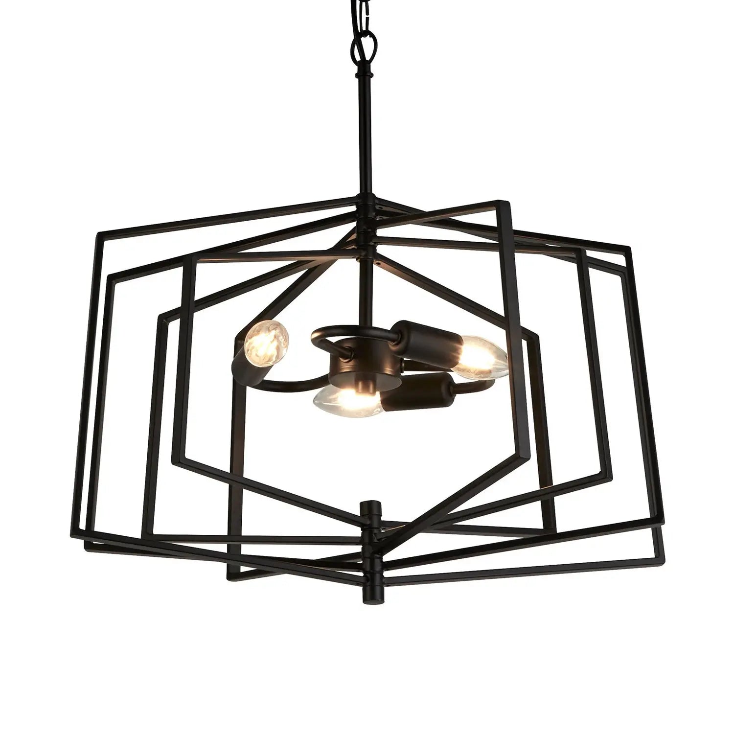 B-Ware Searchlight Hängeleuchte Pendelleuchte Slinky Metall Schwarz Dreiflammig 50 Cm - 5053423159201