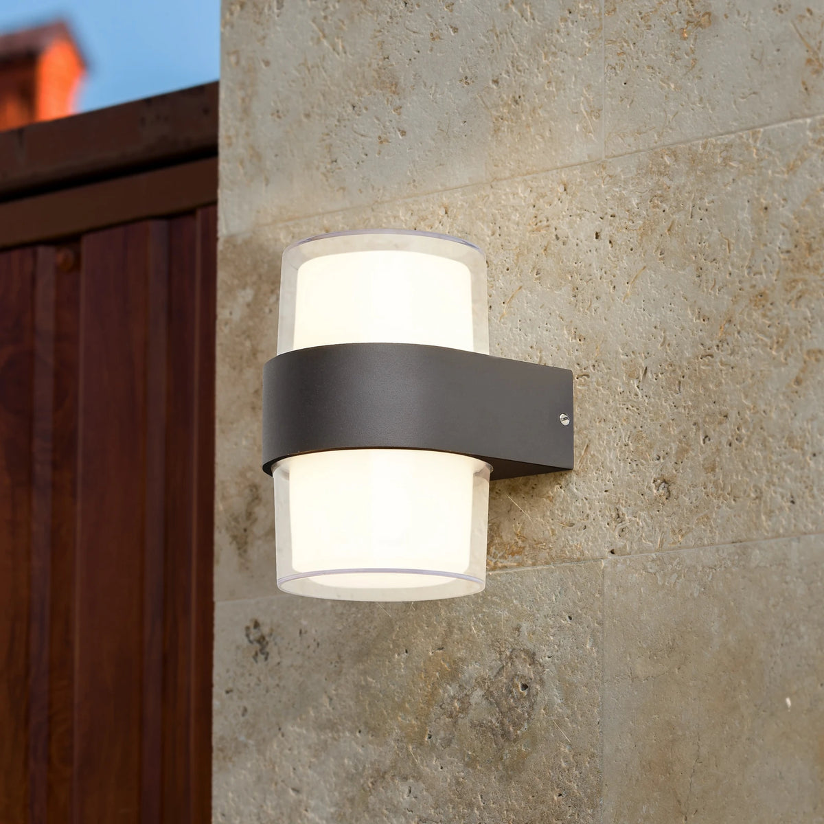 Searchlight Wandleuchte Außenlampe LED Außenwandleuchte schwarz Leuchte Lampe - 5053423164717