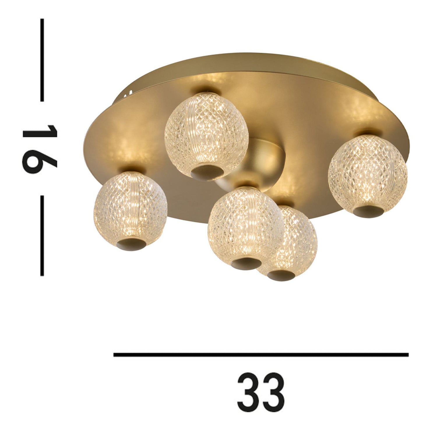 B-Ware Searchlight Deckenleuchte Lampe Led Leuchte Asteroid Gold Acryl Stahl Dimmbar - 5053423273402