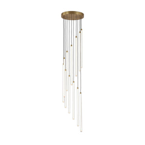 B-Ware Searchlight LED Hängeleuchte Pendelleuchte Flare messingfarben Metall Silikon 35