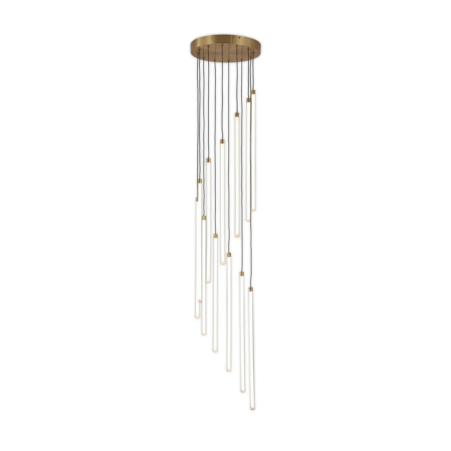 B-Ware Searchlight Led Hängelampe Pendelleuchte Flare ø35cm 12 Flg. Messing Metall  - 5053423301945