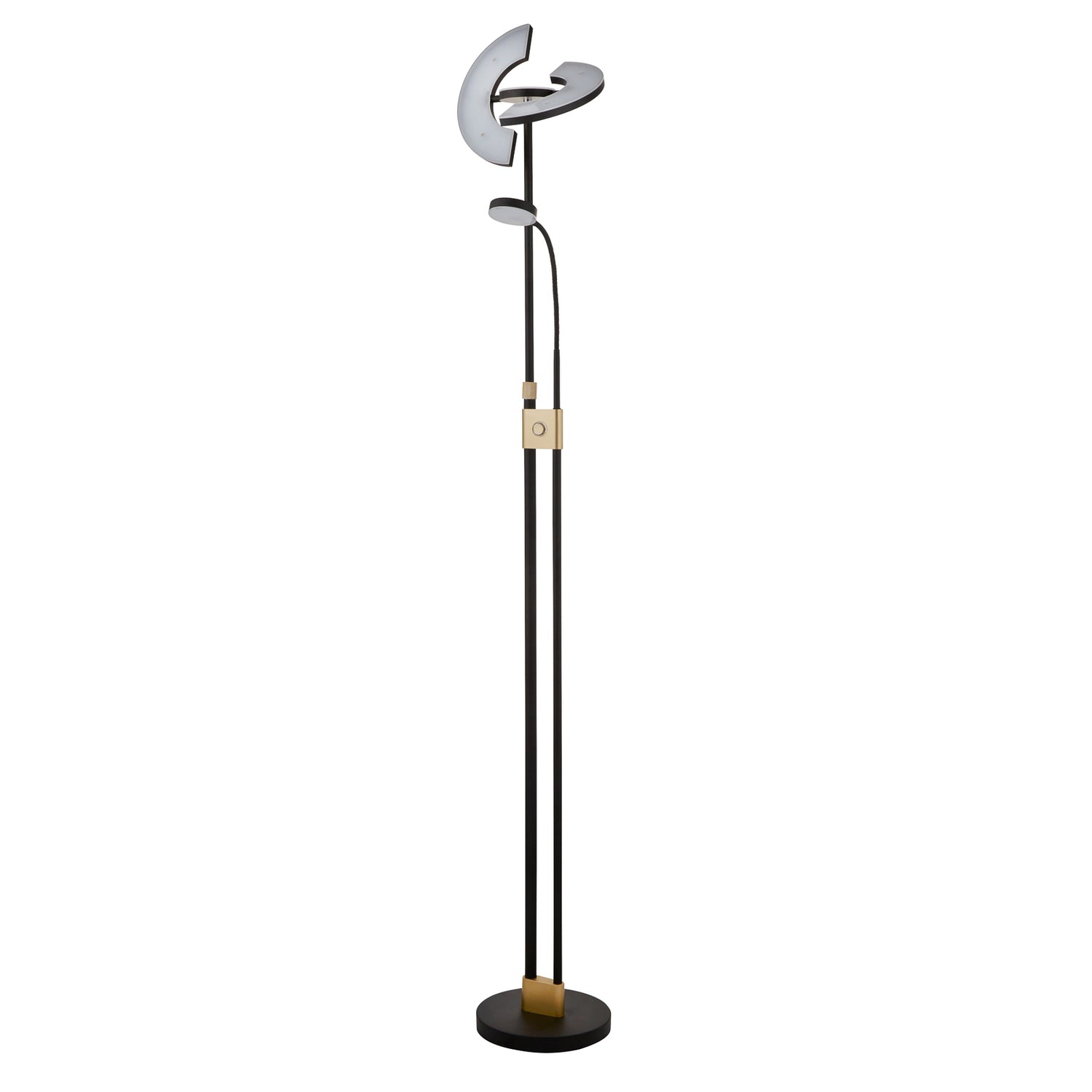 B-Ware Searchlight Stehleuchte Stehlampe Gio Led Schwarz Matt Messing Dimmer Siehe Text - 5053423151564