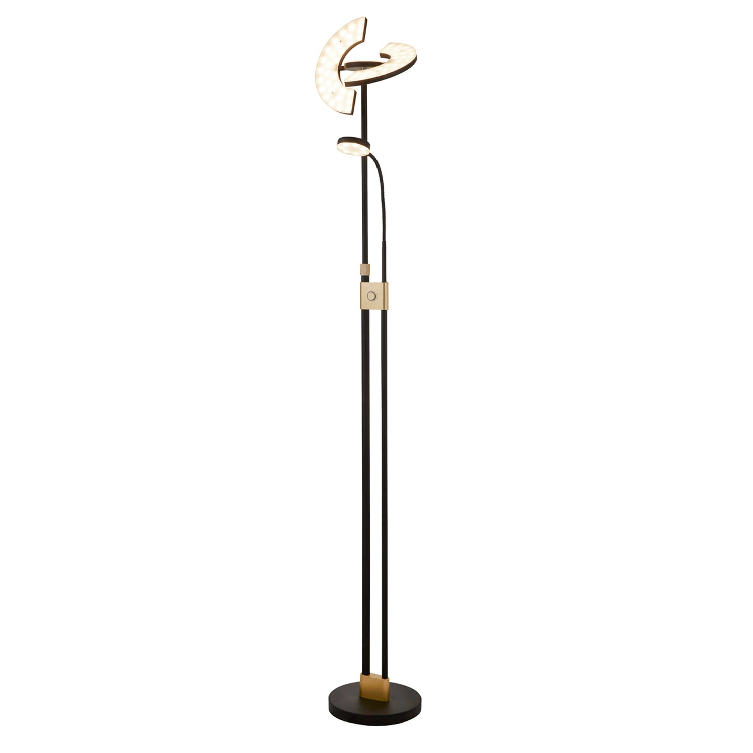 B-Ware Searchlight Stehleuchte Stehlampe Gio Led Schwarz Matt Messing Dimmer Siehe Text - 5053423151564