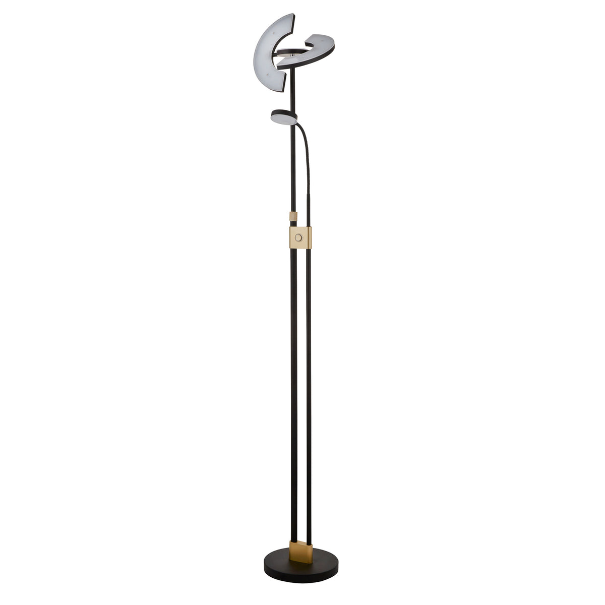 Searchlight Stehleuchte Stehlampe Gio LED schwarz matt messing Dimmer SIEHE TEXT - 5053423151564