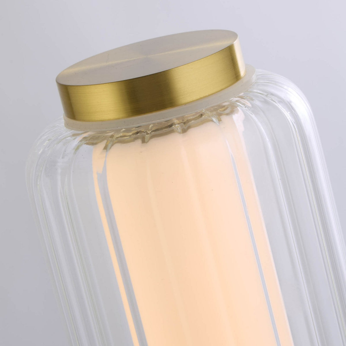 Searchlight Tischleuchte Lampe LED gold Stahl Glas dimmbar Schalter Kabel - 5053423273129