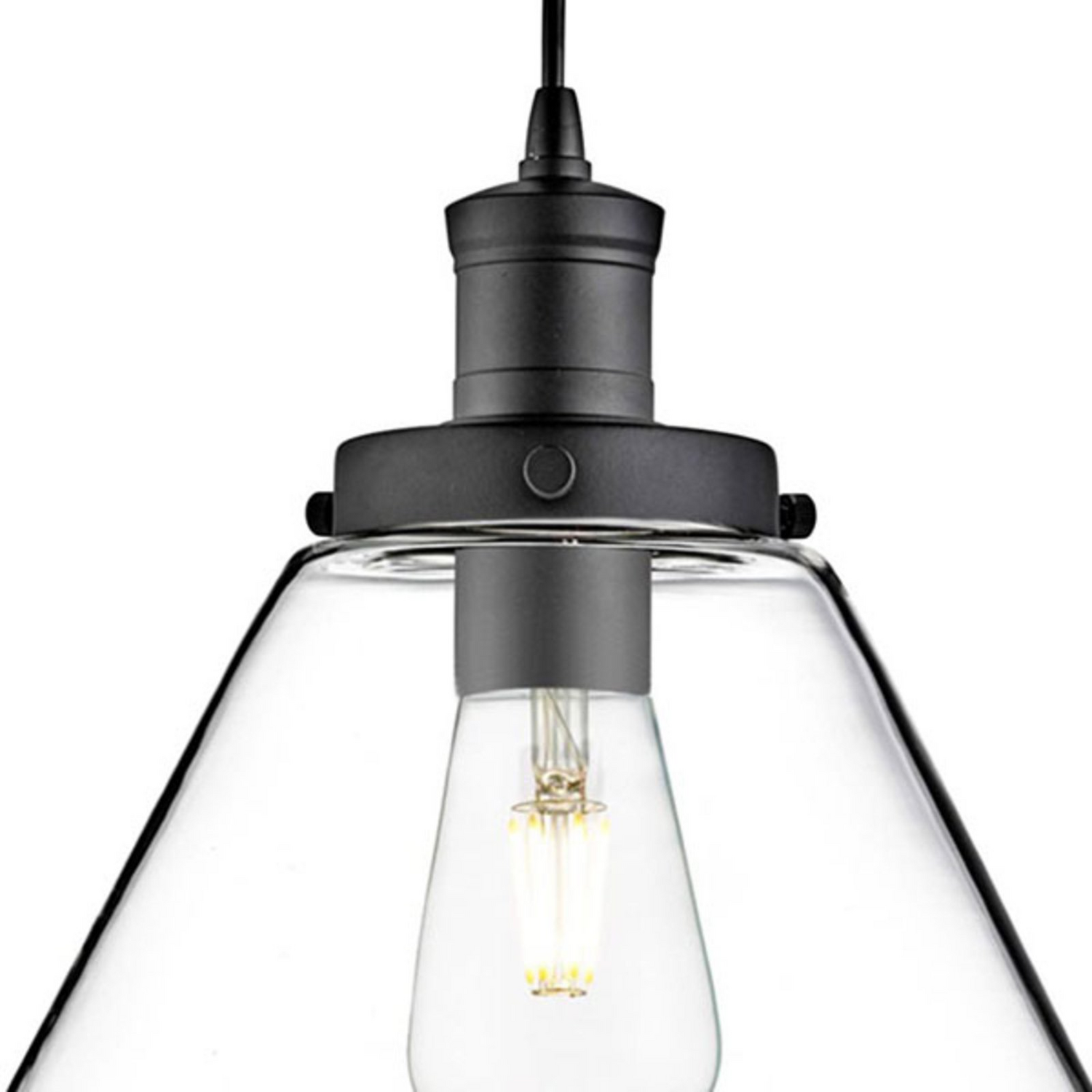Searchlight Pendelleuchte Hängelampe Lampe Pyramid Schwarz Klar Glas E27 29 Cm B-Ware - 5053423057712
