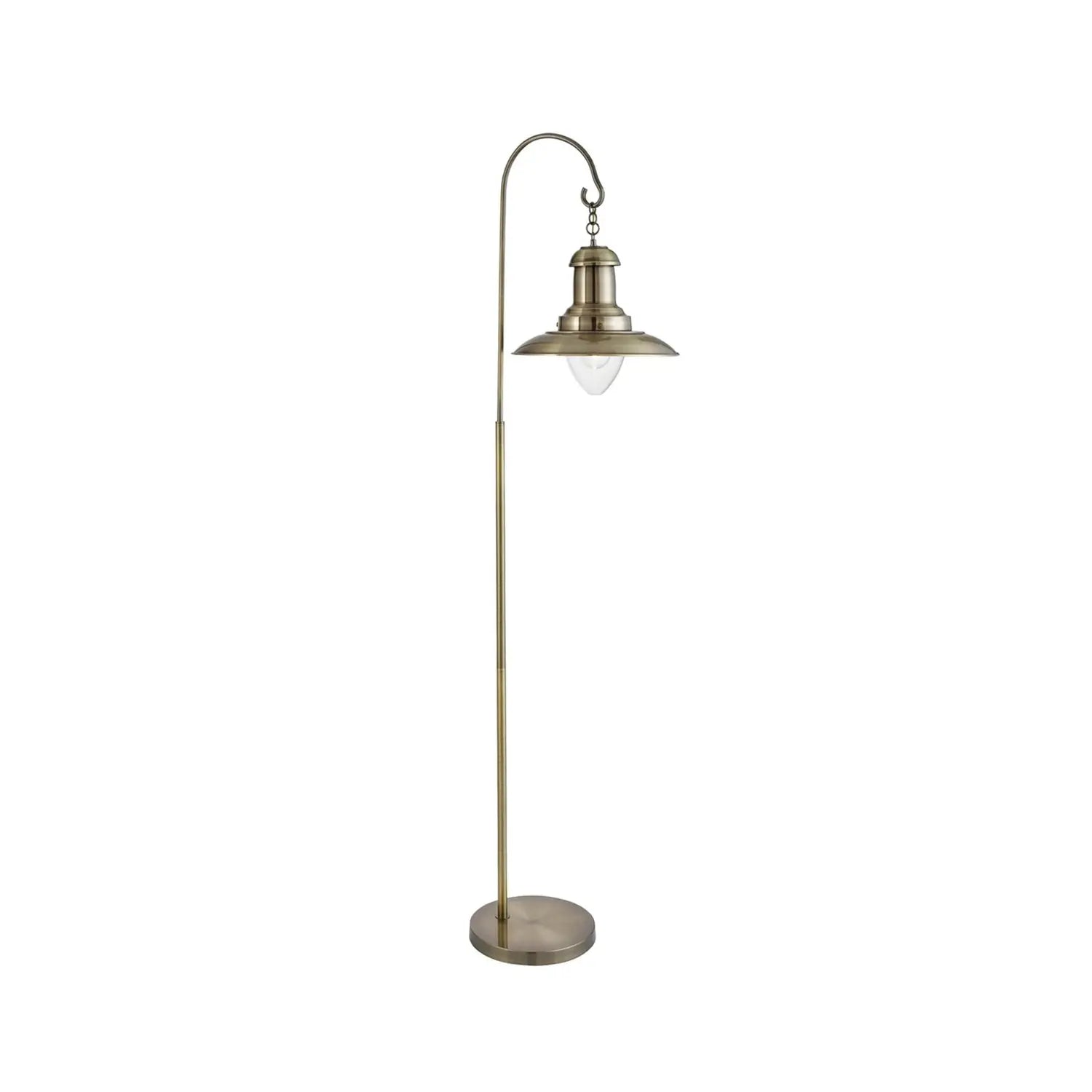 B-Ware Searchlight Stehlampe Stehleuchte Fisherman Metall Altmessingfarben E27 161 Cm - 5053423062266