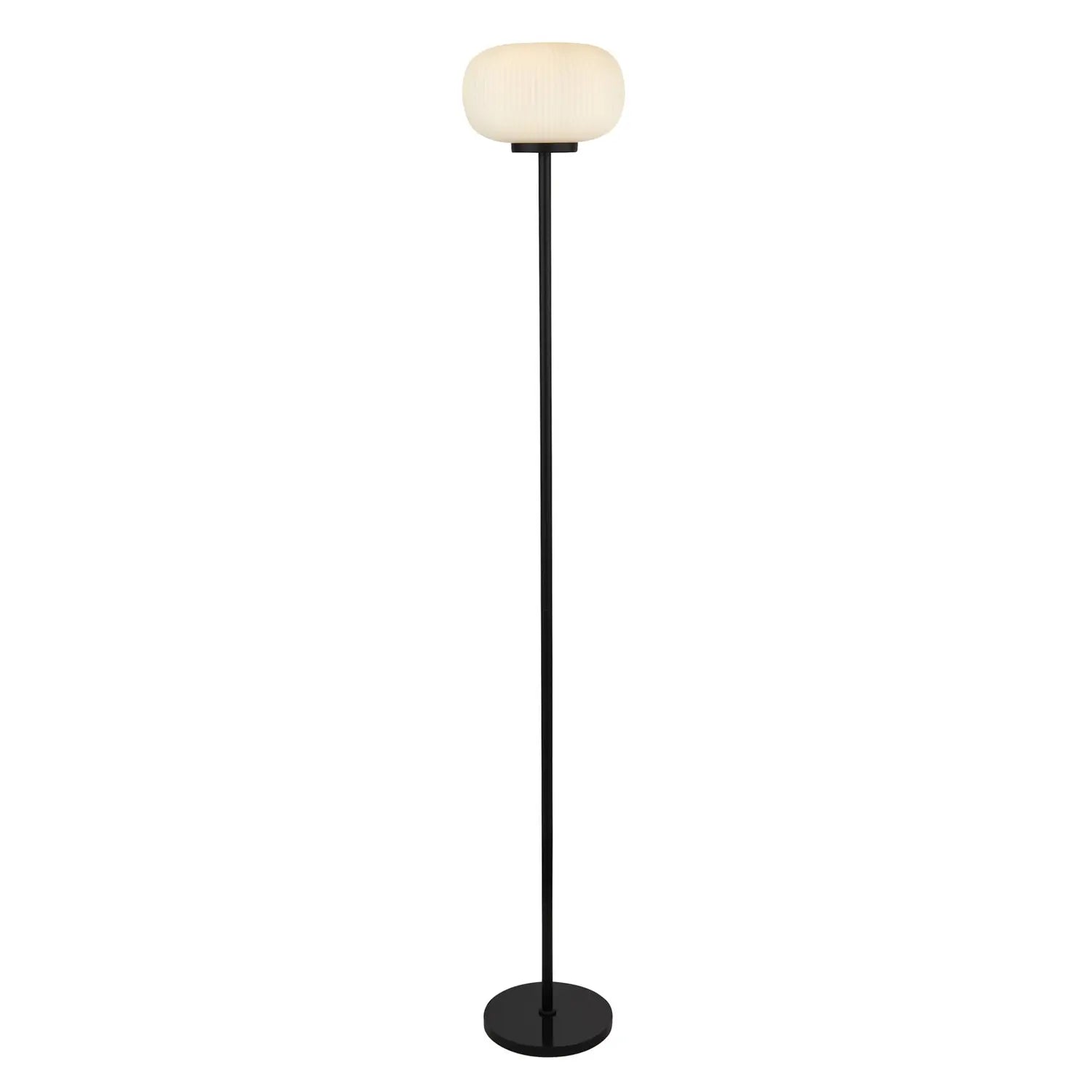 B-Ware Searchlight Stehleuchte Lumina Standlampe Wohnzimmer Glas Schirm Weiß Modern - 5053423168234