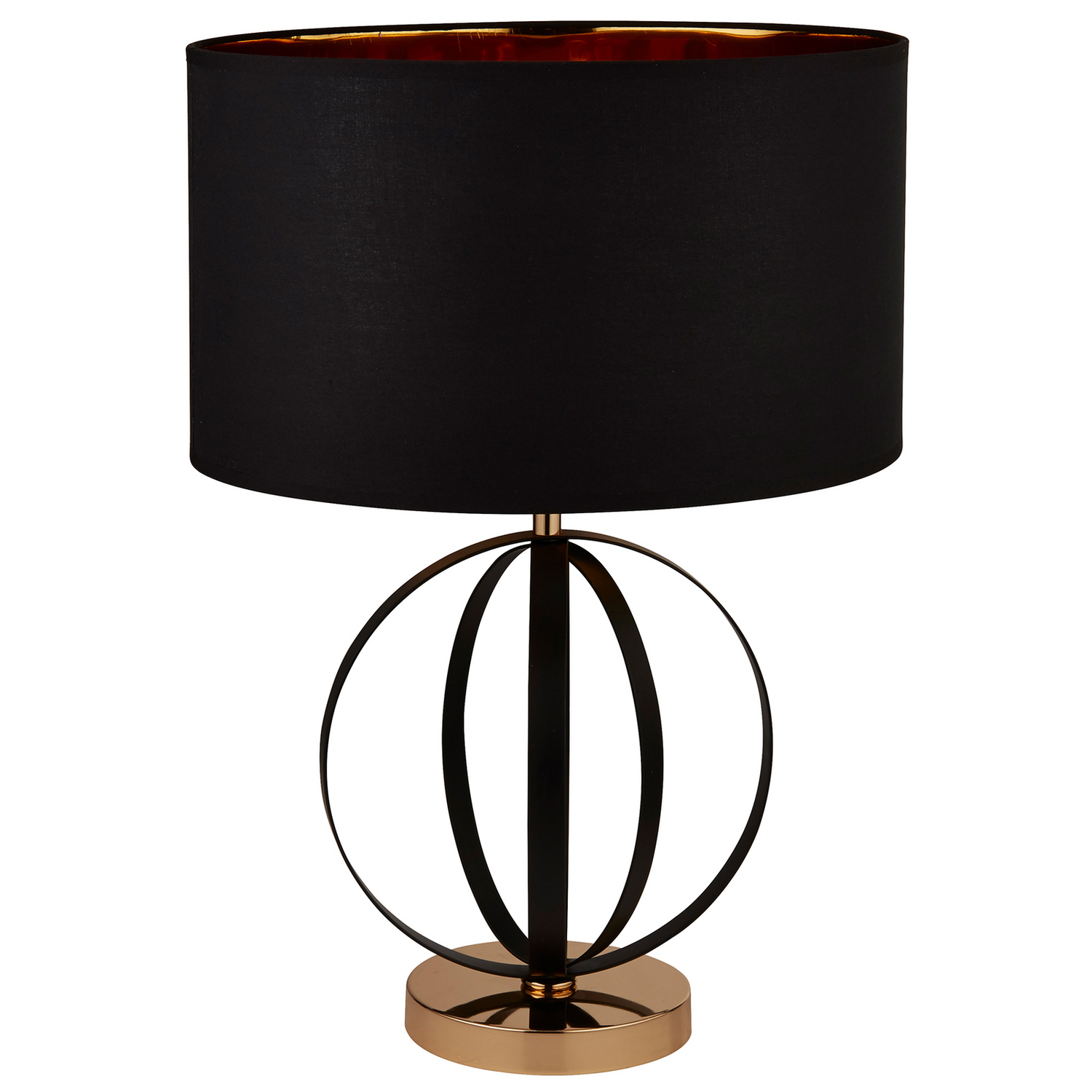Searchlight Tischleuchte Lampe Orbit Schwarz Gold Textil Höhe 58,5 Cm Leuchte B-Ware
