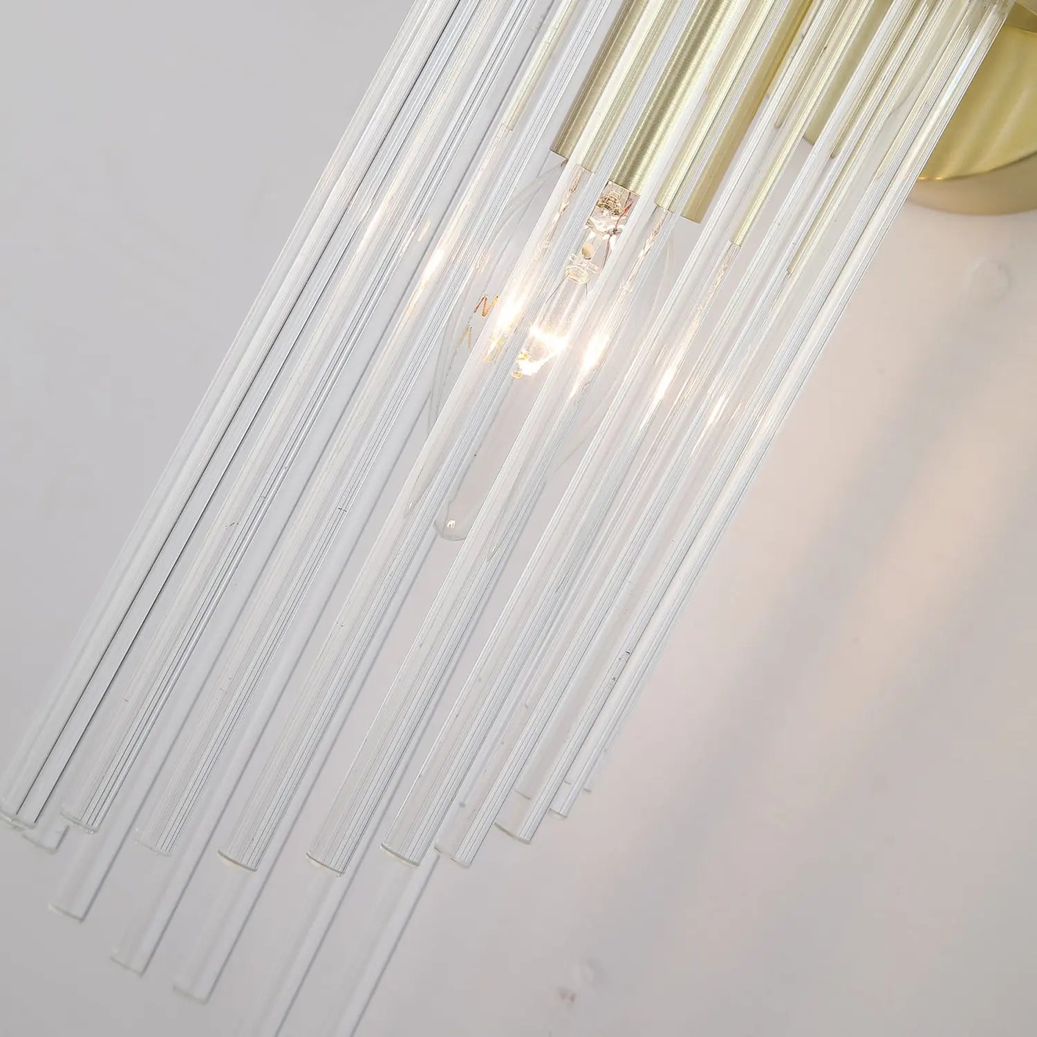 B-Ware Searchlight Wandlampe Wandleuchte Lara Glas Metall Gold Dimmbar 56 Cm E14 Led - 5053423301488
