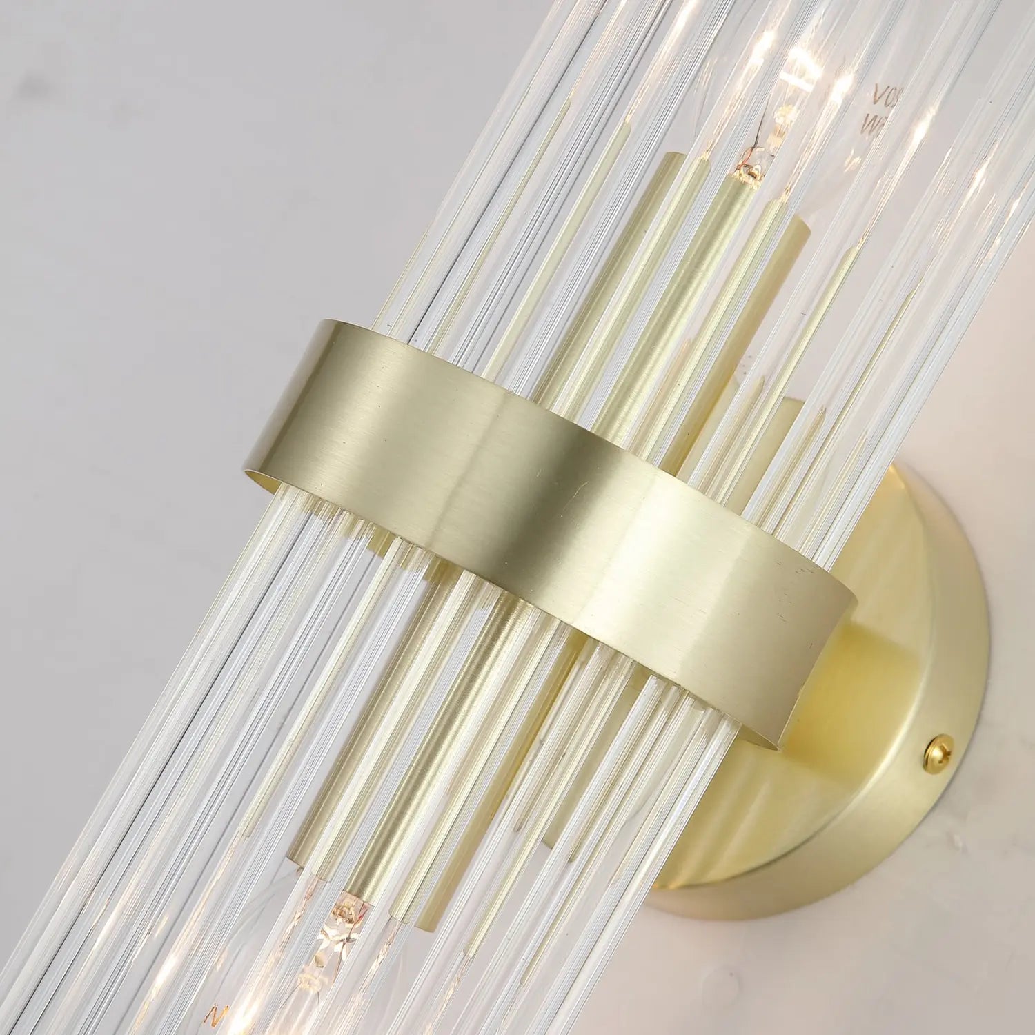 B-Ware Searchlight Wandlampe Wandleuchte Lara Glas Metall Gold Dimmbar 56 Cm E14 Led - 5053423301488