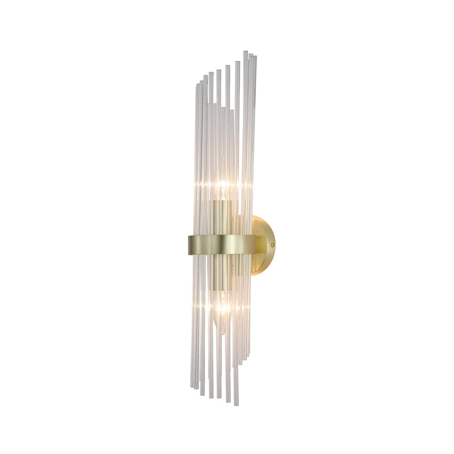B-Ware Searchlight Wandlampe Wandleuchte Lara Glas Metall Gold Dimmbar 56 Cm E14 Led - 5053423301488